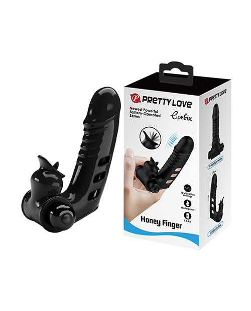 Pretty Love BI-014859 Corbin Honey Finger Vibrator, Black, 10 Functions