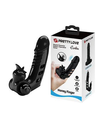 Pretty Love BI-014859 Corbin Honey Finger Vibrator, Black, 10 Functions