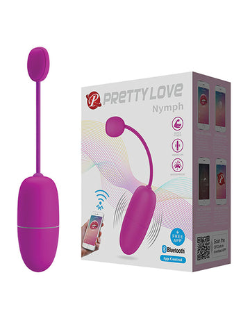 Pretty Love Nymph App-Enabled Vibrating Egg, Fuchsia - 12 Modes, Waterproof