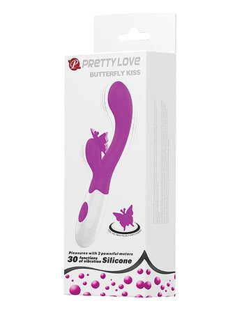 Pretty Love BI-014927 Butterfly Kiss Rabbit Vibrator, Silicone, Fuchsia