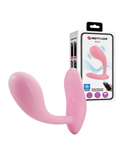 Pretty Love Baird App-Enabled Vibrating Butt Plug - Hot Pink - 12 Modes
