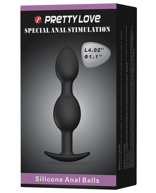 Pretty Love BI-040035 Silicone Anal Plug w/Ball, 4.92-inch Waterproof