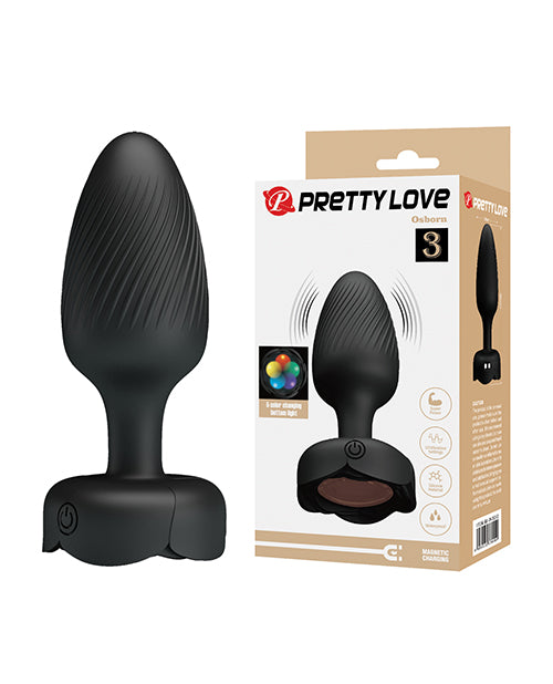 Pretty Love Osborn Medium Vibrating Butt Plug, Multi-Color LED