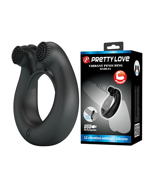 Pretty Love Dahlia Vibrating Silicone Ring, BI-210324
