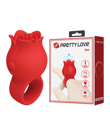 Pretty Love Jae Floral Ring Finger Vibrator, Red – 10 Modes