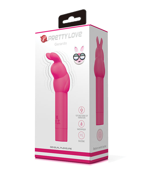 Pretty Love BI-300008-1 Gerardo Bunny Vibrator, Hot Pink, 10 Modes