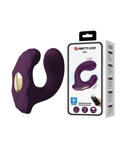 Pretty Love Billy App-Controlled Dual Stimulator, Purple, 12 Vibration Patterns