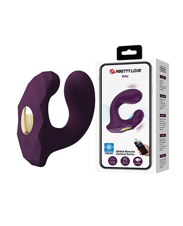 Pretty Love Billy App-Controlled Dual Stimulator, Purple, 12 Vibration Patterns