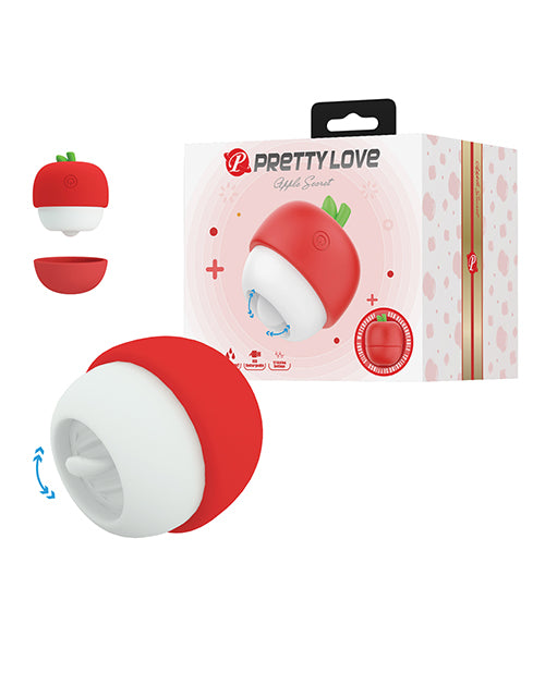 Pretty Love Secret Licking Apple Rechargeable Clitoral Massager, Red