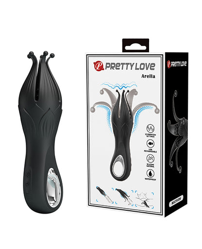 Pretty Love Arella Multi-Petal Vibrating Penis Trainer, Black