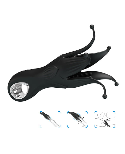 Pretty Love Arella Multi-Petal Vibrating Penis Trainer, Black