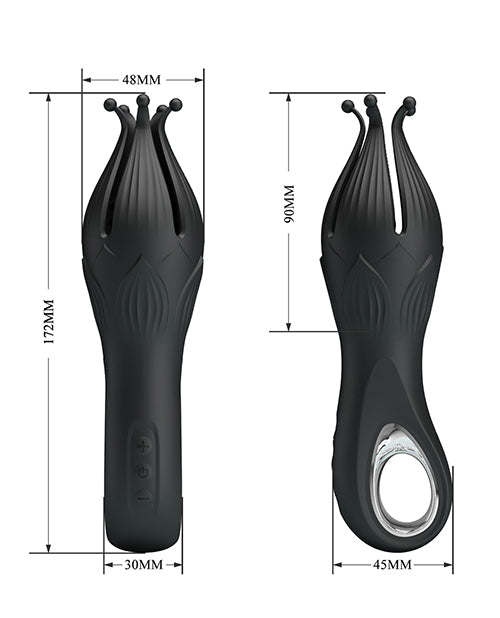 Pretty Love Arella Multi-Petal Vibrating Penis Trainer, Black