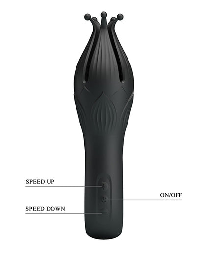 Pretty Love Arella Multi-Petal Vibrating Penis Trainer, Black