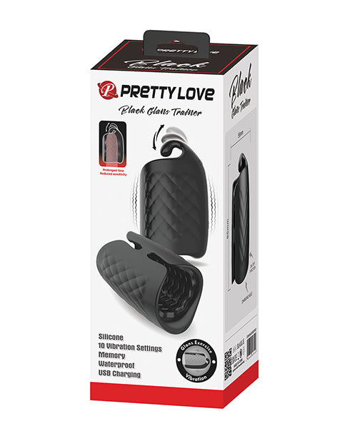 Pretty Love Black Glans Trainer, 10-Function Vibrating & Waterproof