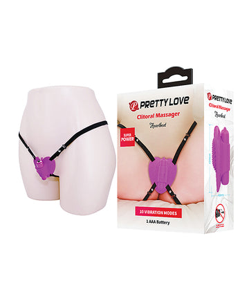 Pretty Love BW-022093 Heartbeat Strap On Clitoral Massager, Fuchsia