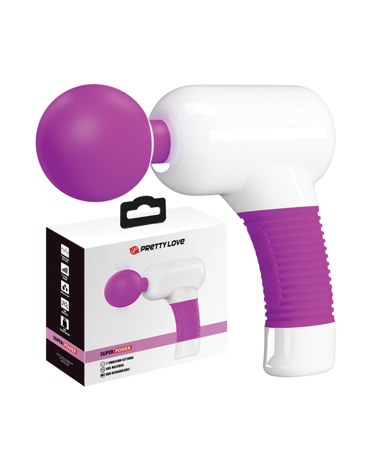 Pretty Love Super Power Fun Gun Massager, 7 Functions, Rechargeable