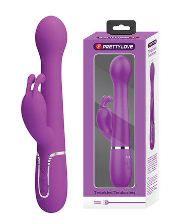 Pretty Love Twinkled Tenderness Dejon Thrusting Rabbit, Fuchsia, 1-Year Warranty