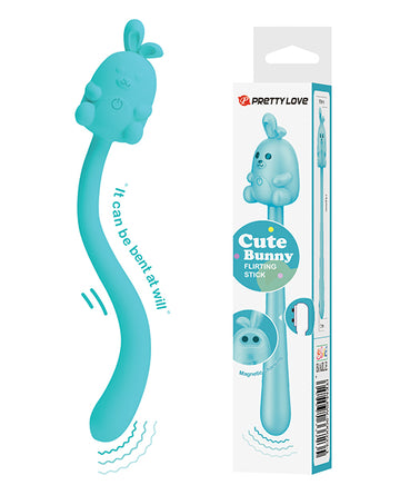 Pretty Love Cute Bunny Flirting Stick, 7 Vibration Modes, Turquoise