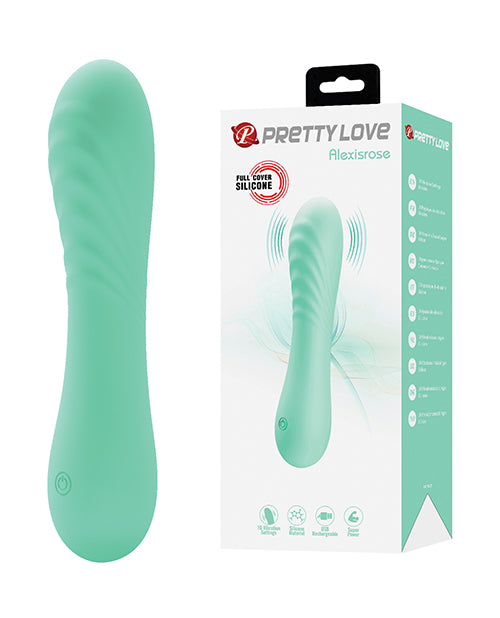 Pretty Love Alexisrose Curved Rechargeable Vibrator, Aqua Silicone