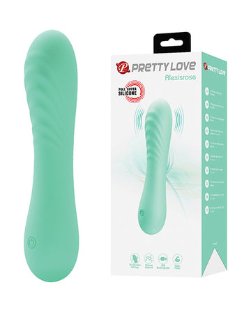 Pretty Love Alexisrose Curved Rechargeable Vibrator, Aqua Silicone