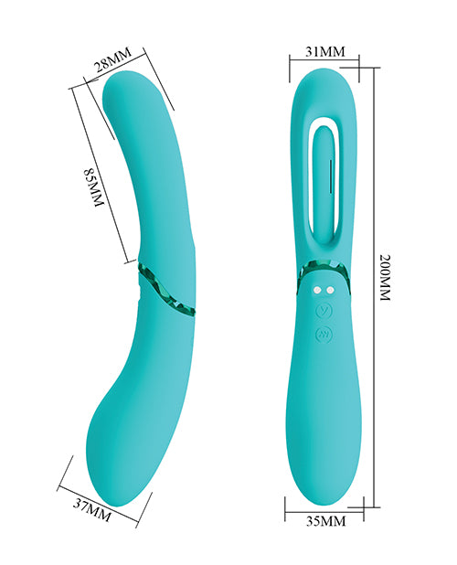 Pretty Love Romance Lexie Flapping G-Spot Massager, Aqua