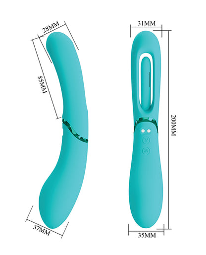 Pretty Love Romance Lexie Flapping G-Spot Massager, Aqua