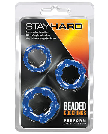 Blush Novelties BL-00013 Stay Hard Beaded Cock Rings 3 Pack, TPE