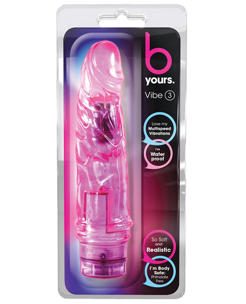 Blush Novelties B Yours Vibe #3, Realistic Multi-Speed Vibrator – Purple