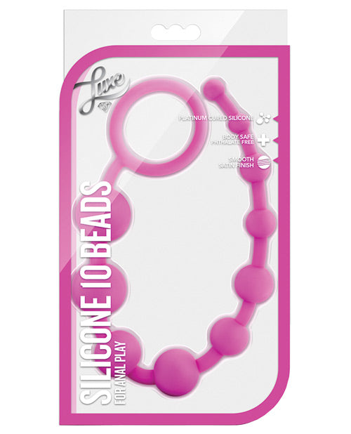 Blush Novelties BL-11000 Luxe Silicone Beads 10, 10 Beads, Satin Silicone