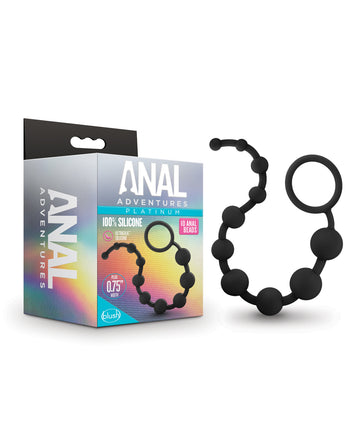 Blush Novelties BL-11015 Anal Adventures 10 Anal Beads, Black, 12.5" L
