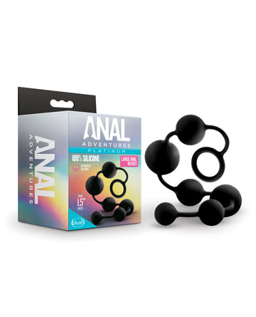 Blush Novelties BL-11115 Anal Adventures Silicone Beads, Large Black 16"
