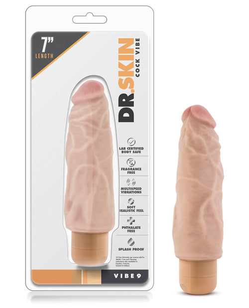 Blush Novelties BL-11343 Dr. Skin Vibe #9 Realistic Vibrator, 7.5" L, Beige