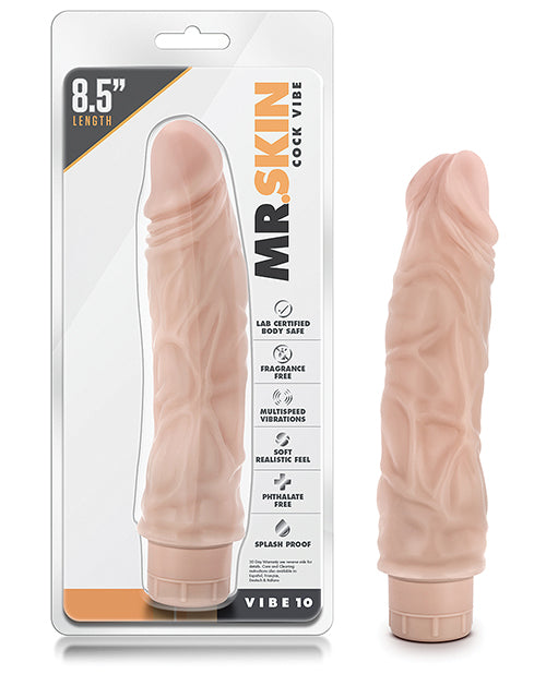 Blush Novelties BL-11353 Dr. Skin Vibe #10 Realistic Vibrating Dong, Beige