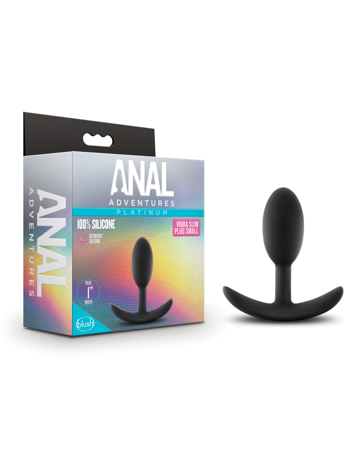 Blush Novelties Vibra Slim Plug Small, Silicone, Black, 3.5 Inch