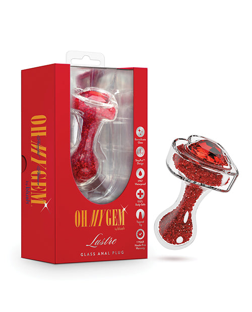 Blush Novelties BL-12308 Oh My Gem Lustre Anal Plug, Red Glass