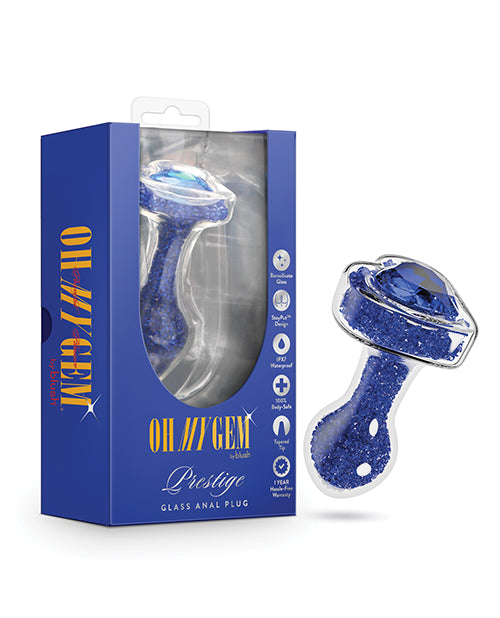 Blush Novelties BL-12402 Oh My Gem Prestige Anal Plug, Blue Glass