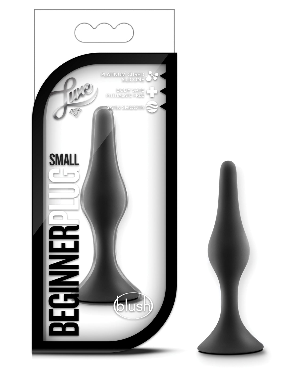 Blush Novelties BL-12615 Luxe Beginner Plug Small, Black Silicone