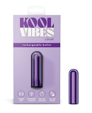 Blush Novelties Kool Vibes Mini Rechargeable Bullet, Grape – 10 Modes, USB