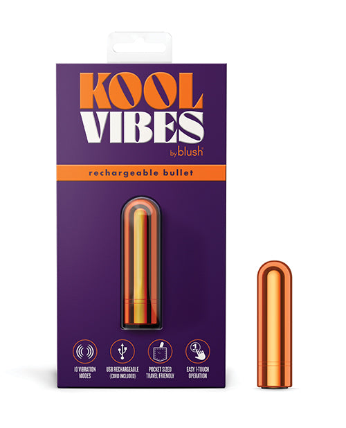 Blush Kool Vibes Mini Bullet, Tangerine, USB Rechargeable