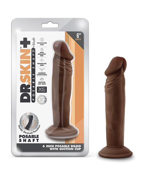 Blush Novelties BL-14926 Dr. Skin Plus Dildo, 6-inch, Brown