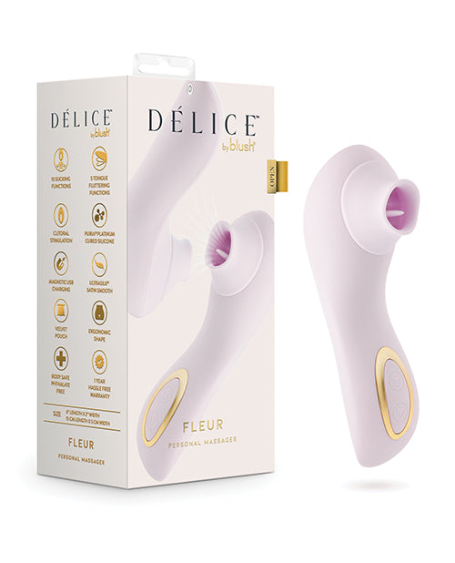 Blush Novelties Delice Fleur Suction Vibe, Purple, 5 Sensations