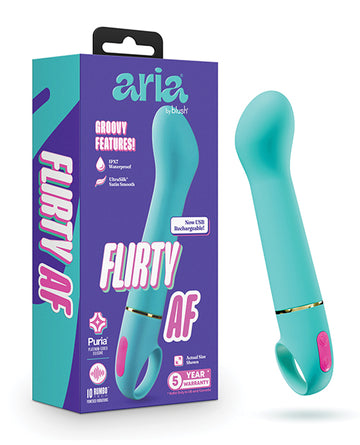 Blush Novelties BL-22922 Aria Flirty AF 2.0 Vibe, Teal, Silicone