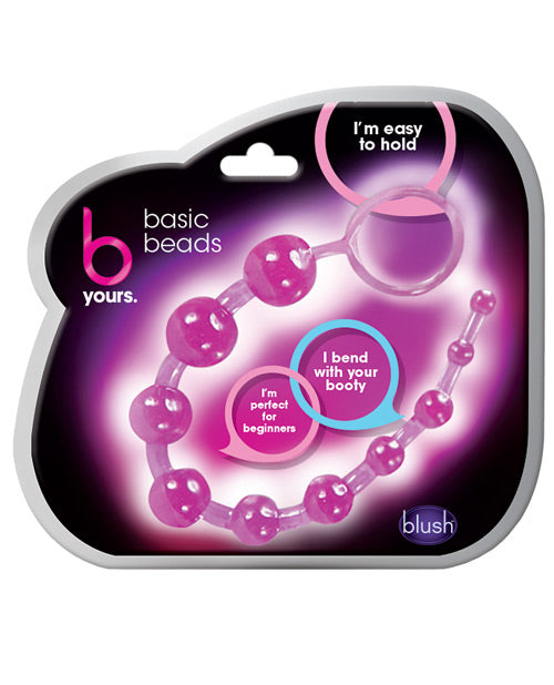 Blush B Yours Basic Anal Beads, Purple, 12.7-Inch Body-Safe PVC