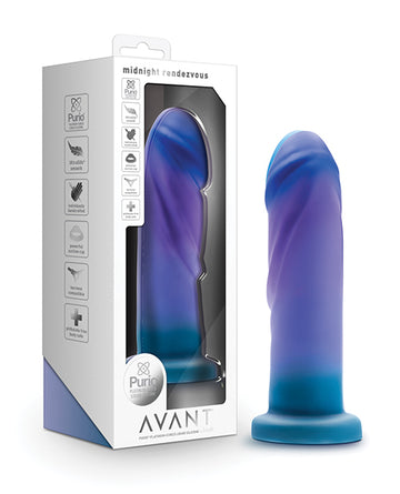 Blush novelties BL-23802 Avant Midnight Rendezvous Dildo, Ocean Blue