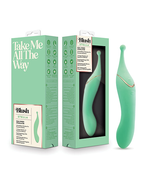 Blush novelties BL-24222 Stella 7 Inch Dual-Ended Vibrating Wand, Green