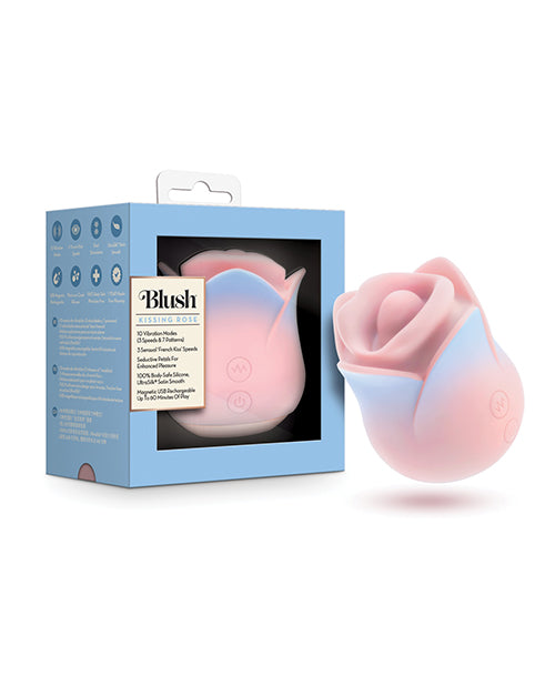 Blush Novelties Kissing Rose Clitoral Vibrator, Pink – 10 Modes & French Kiss