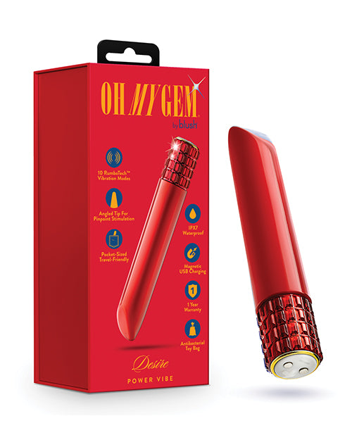 Blush novelties BL-27508 Oh My Gem Desire Bullet - Ruby, Red