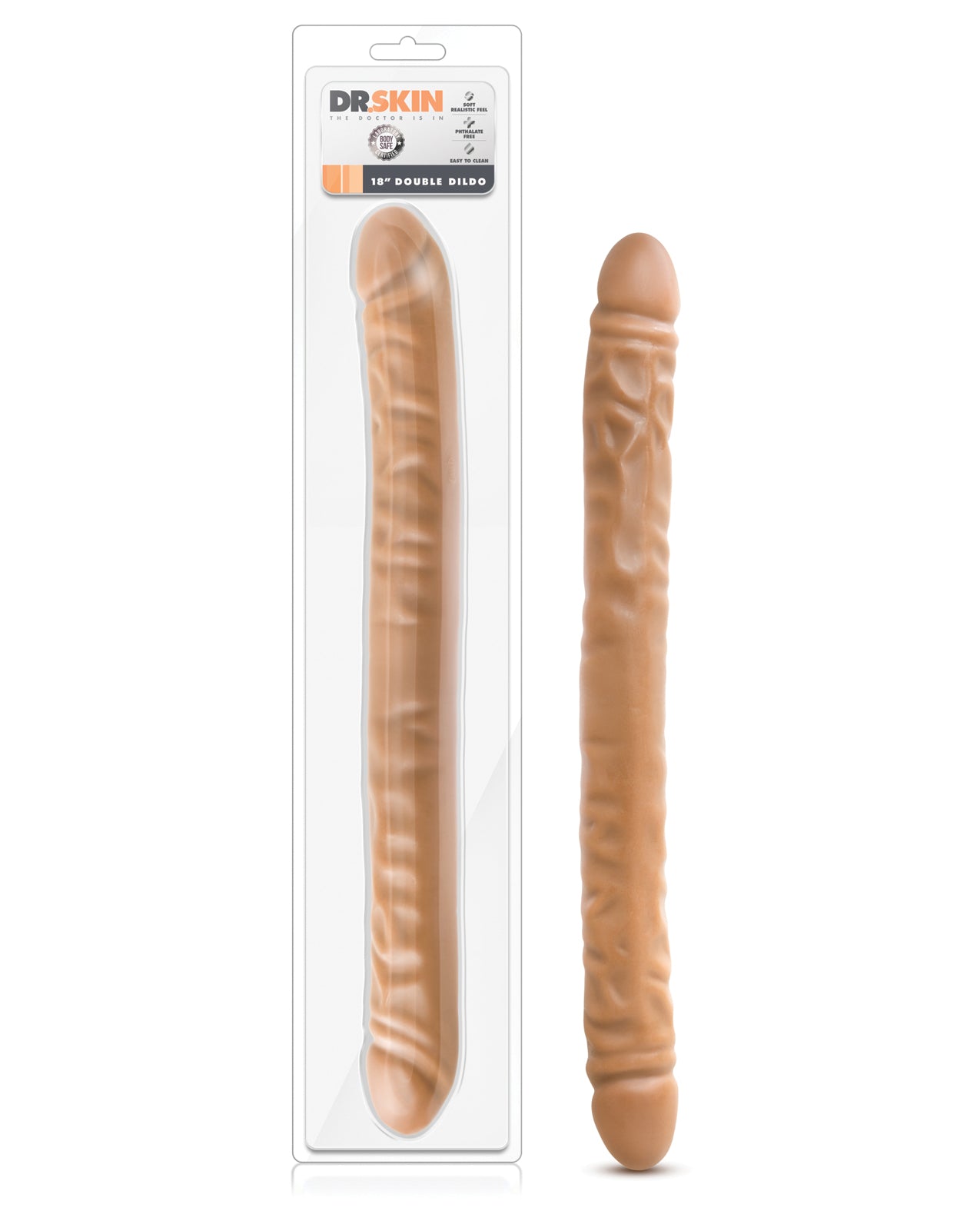 Blush Novelties BL-36797 Dr. Skin 18" Double Dildo, Vibrating Silicone