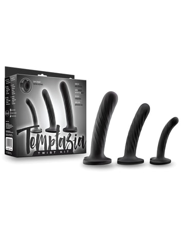 Blush Novelties BL-380875 Temptasia Twist Kit, Black Set of 3 Silicone