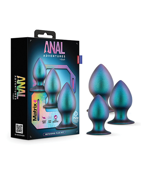 Blush Novelties BL-38215 Anal Adventures Matrix Metaverse Plug Kit, 3 Sizes